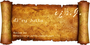 Őry Jutta névjegykártya